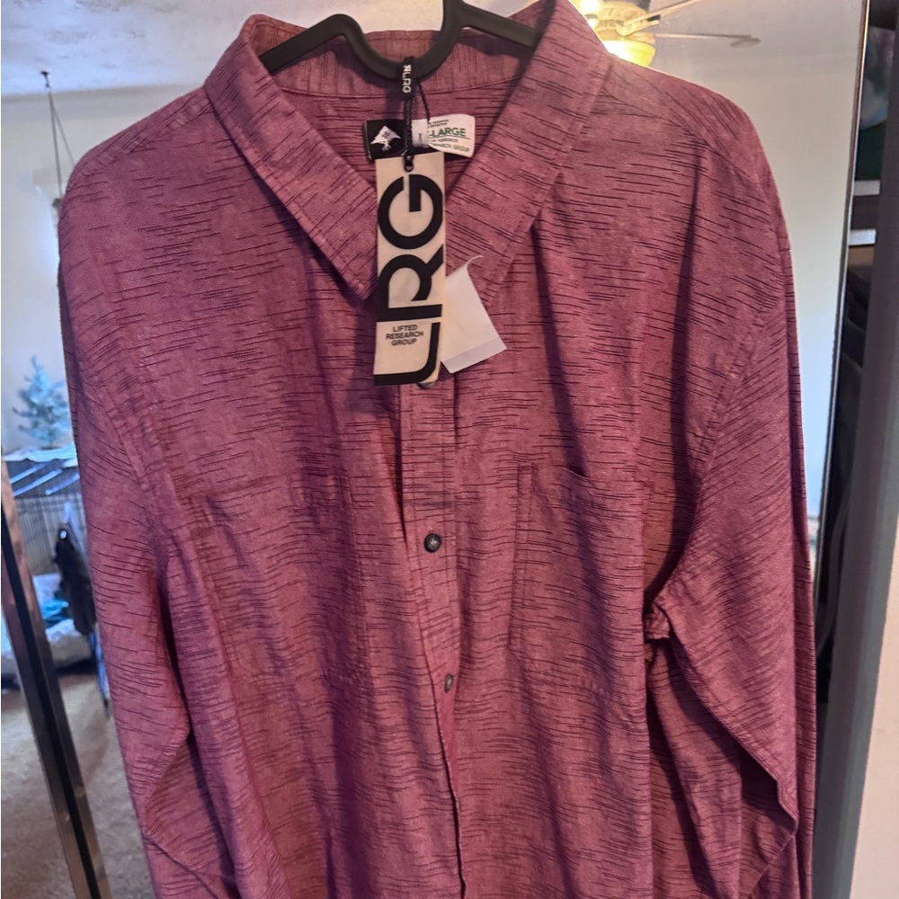 LRG Men's Maroon Shirt Jacket